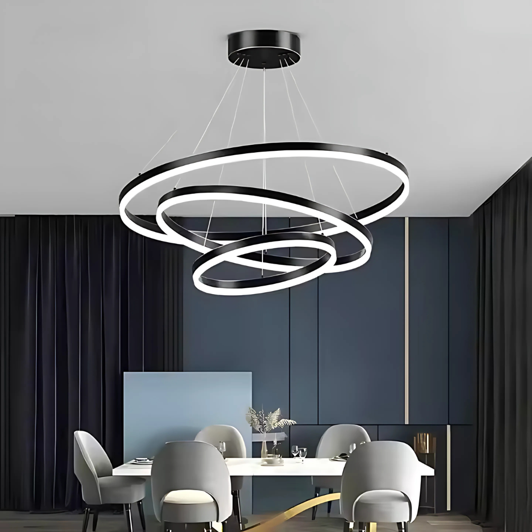 LED hanging chandelier PAGANO 95W, Cold/Warm/Neutral Light, Black, Adjustable Height Modern Chandeliers Default Title Alessandro Design