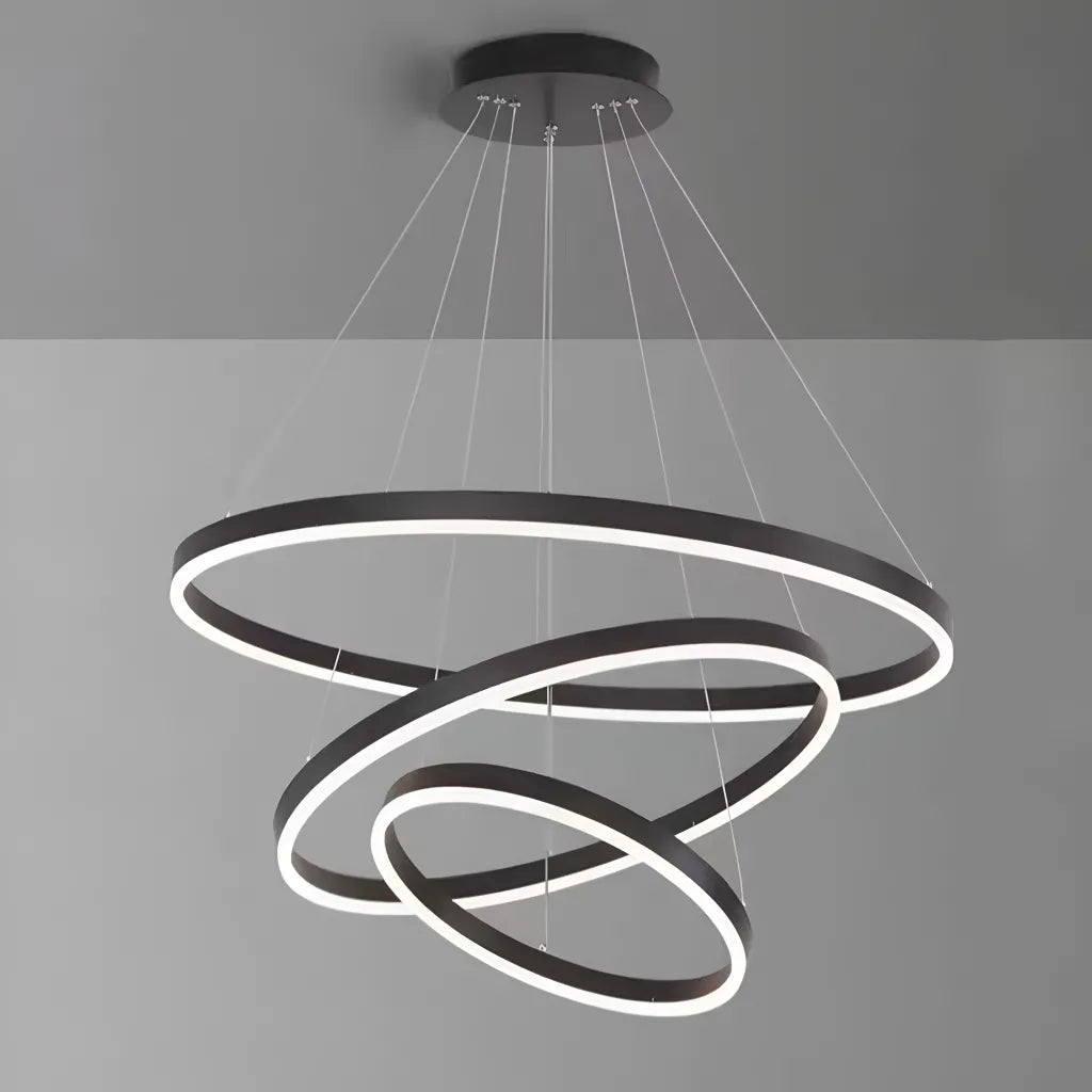 LED hanging chandelier PAGANO 95W, Cold/Warm/Neutral Light, Black, Adjustable Height Modern Chandeliers Default Title Alessandro Design