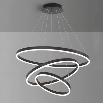 LED hanging chandelier PAGANO 95W, Cold/Warm/Neutral Light, Black, Adjustable Height Modern Chandeliers Default Title Alessandro Design
