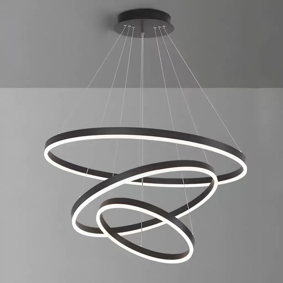 LED hanging chandelier PAGANO 95W, Cold/Warm/Neutral Light, Black, Adjustable Height Modern Chandeliers Default Title Alessandro Design