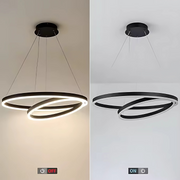 LED Suspended Chandelier PAGANO 47W, 3000K, 2 Circles, Black, Adjustable Height Modern Chandeliers Default Title Alessandro Design