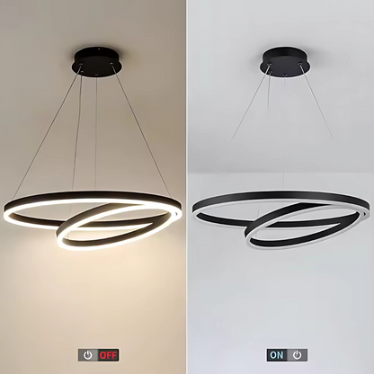 LED Suspended Chandelier PAGANO 47W, 3000K, 2 Circles, Black, Adjustable Height Modern Chandeliers Default Title Alessandro Design