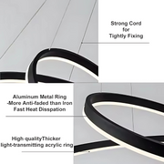 LED Suspended Chandelier PAGANO 47W, 3000K, 2 Circles, Black, Adjustable Height Modern Chandeliers Default Title Alessandro Design