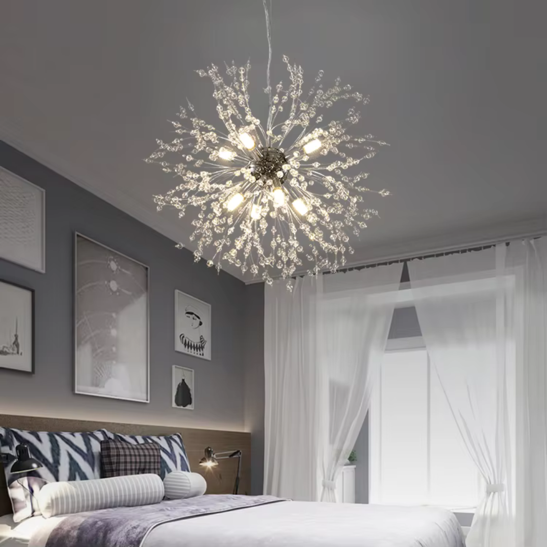 Schönbrunn Crystal Chandelier, 9x G9, Diameter 50cm, Shiny Chrome, Adjustable Height Modern Chandeliers Default Title Alessandro Design
