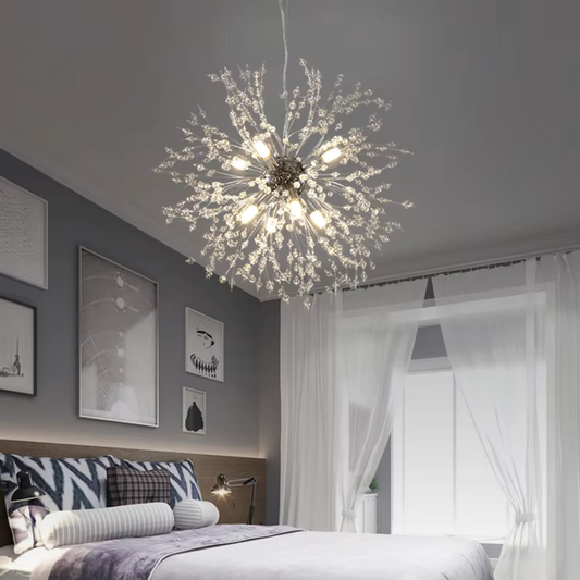 Schönbrunn Crystal Chandelier, 9x G9, Diameter 50cm, Shiny Chrome, Adjustable Height Modern Chandeliers Default Title Alessandro Design