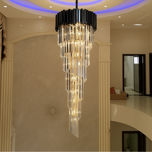 Candelabru Cristal BLOIS Ascendere, 28xE14, Diametru 60cm, Negru, Inaltime Reglabila Candelabre Cristal Default Title Alessandro Design