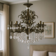 SANSSOUCI Magno Crystal Chandelier, 8xE14, Diameter 65cm, Antique Brass Classic Chandeliers Default Title Alessandro Design