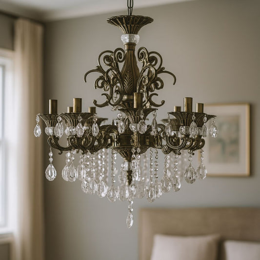SANSSOUCI Magno Crystal Chandelier, 8xE14, Diameter 65cm, Antique Brass Classic Chandeliers Default Title Alessandro Design