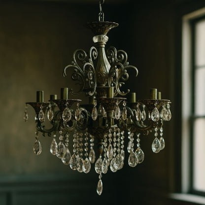 SANSSOUCI Magno Crystal Chandelier, 8xE14, Diameter 65cm, Antique Brass Classic Chandeliers Default Title Alessandro Design