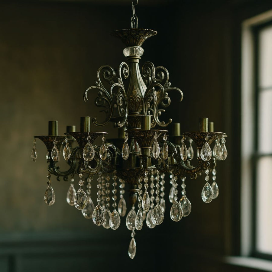 SANSSOUCI Magno Crystal Chandelier, 8xE14, Diameter 65cm, Antique Brass Classic Chandeliers Default Title Alessandro Design