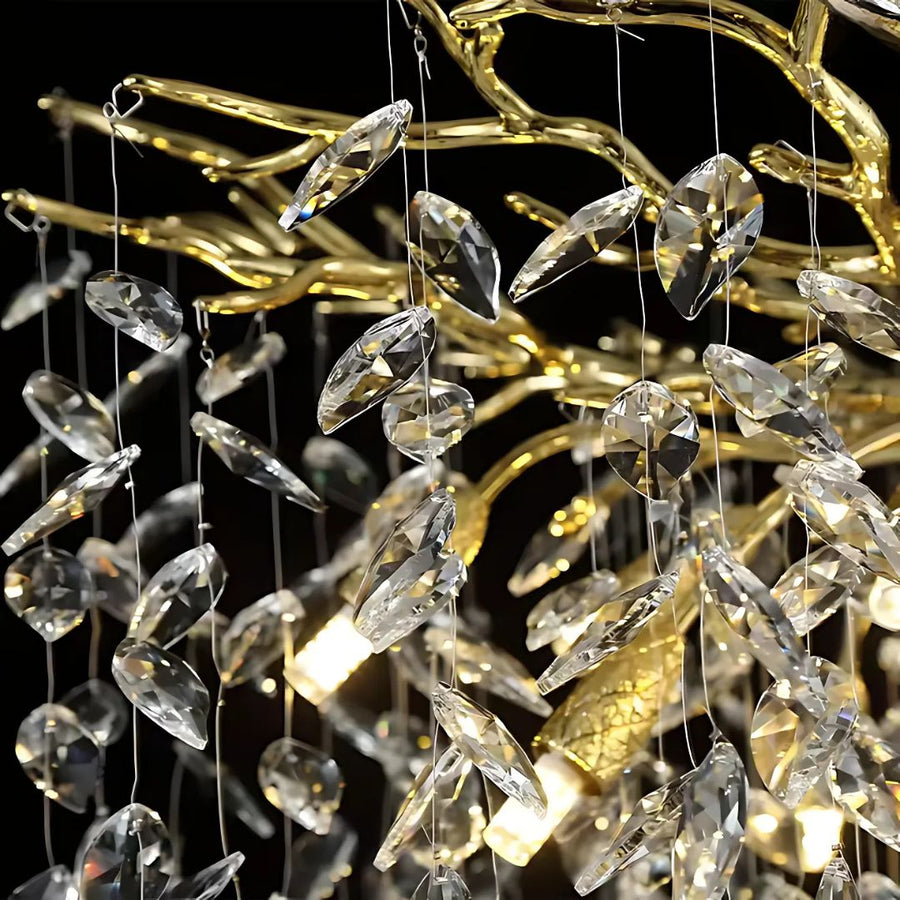 WALTZ Rhapsody Crystal Chandelier, 9x G9, Gold, 80cm, Adjustable Height Crystal Chandeliers Default Title Alessandro Design