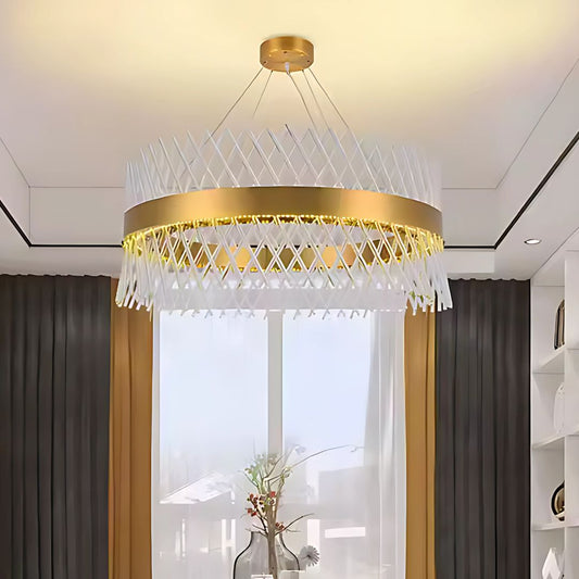 Candelabru Cristal ALHAMBRA Nobile, LED, 52W, Diametru 40cm, Lumina Calda/Rece/Neutra, Dimabil, Inaltime Reglabila, Auriu Lustre LED cu Telecomanda Default Title Alessandro Design