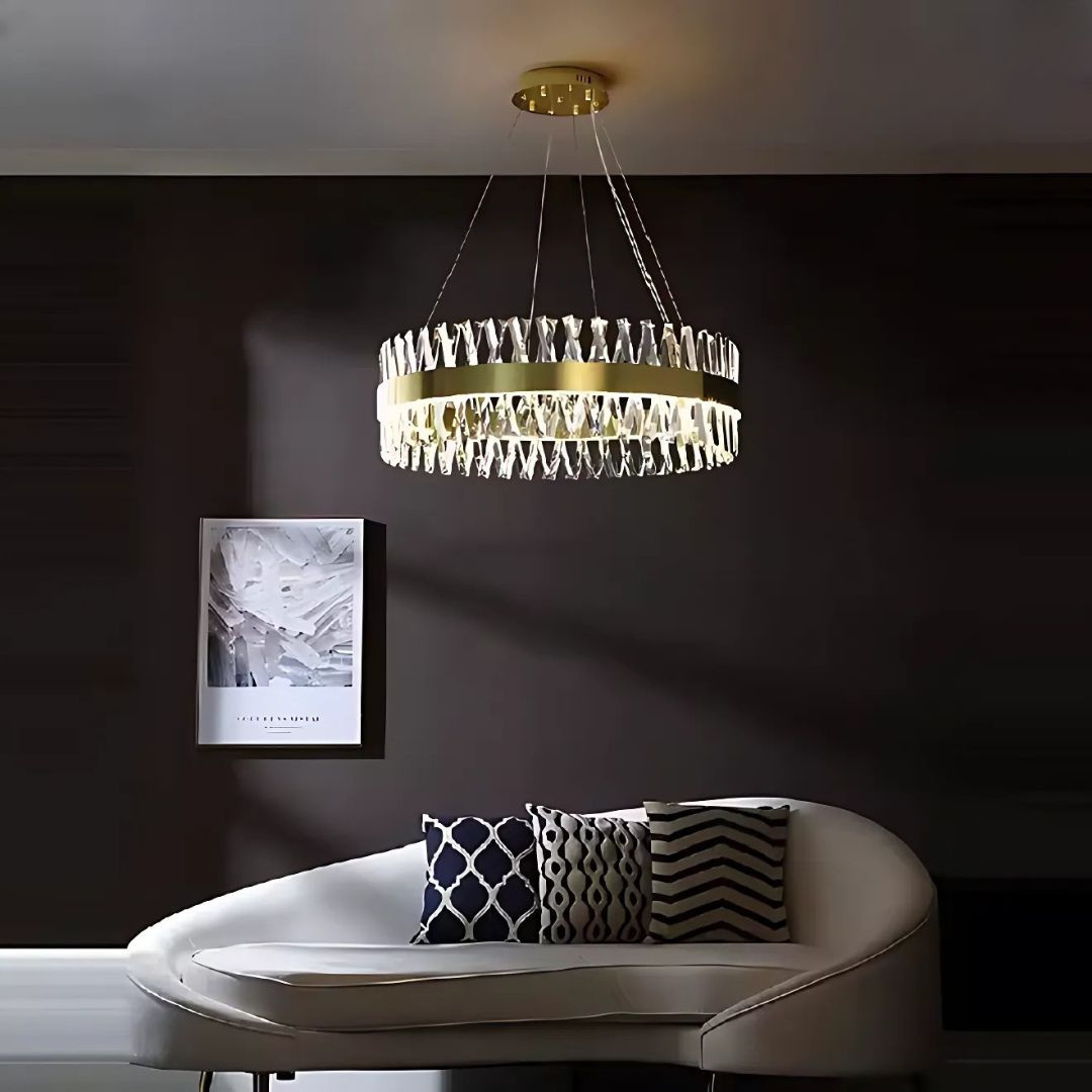 CASERTA Regalis LED Chandelier with Remote Control, 95W, Dimmable, Diameter 80cm, Gold LED Chandeliers with Remote Control Default Title Alessandro Design