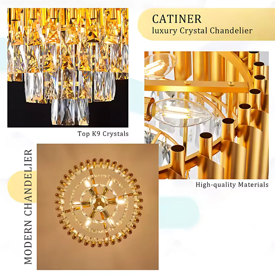 Candelabru Cristal VERSAILLES Magno 8x E14, Diametru 60cm, Auriu, Inaltime Reglabila Candelabre Cristal Default Title Alessandro Design