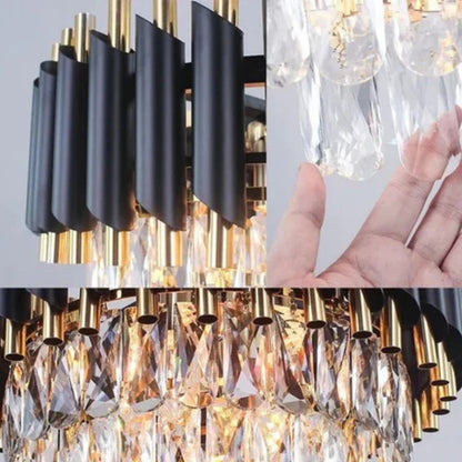 Crystal Chandelier VERSAILLES Supremo 12xE14, Diameter 80cm, Shiny Gold and Black, Adjustable Height Crystal Chandeliers Default Title Alessandro Design