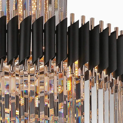 Crystal Chandelier VERSAILLES Supremo 12xE14, Diameter 80cm, Shiny Gold and Black, Adjustable Height Crystal Chandeliers Default Title Alessandro Design
