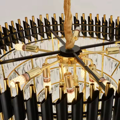 Crystal Chandelier VERSAILLES Supremo 12xE14, Diameter 80cm, Shiny Gold and Black, Adjustable Height Crystal Chandeliers Default Title Alessandro Design