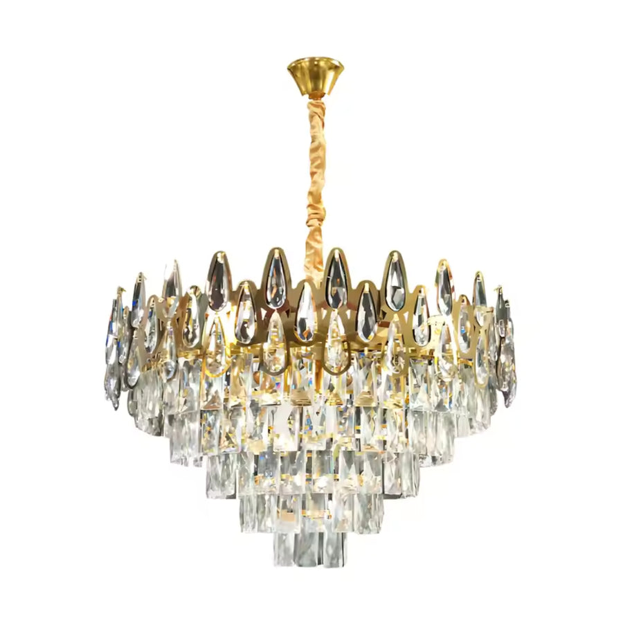Crystal Chandelier ALHAMBRA Eleganza 8x E14, Diameter 50cm, Shiny Gold, Adjustable Height Crystal Chandelier Default Title Alessandro Design