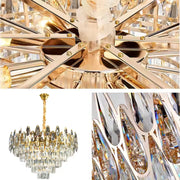Crystal Chandelier ALHAMBRA Eleganza 8x E14, Diameter 50cm, Shiny Gold, Adjustable Height Crystal Chandelier Default Title Alessandro Design