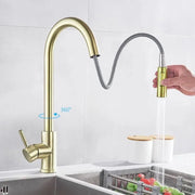 Kitchen Faucet with Extractable Shower, Tap with Touch for On/Off, SUS304 Stainless Steel, CF/TOUCH/3 Kitchen Faucets Default Title Alessandro Design