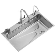 Stainless Steel Kitchen Sink Set, Universal Tub with Drain Plug, Glass Washer, Graphite Black, 75x45X21cm Sinks Default Title Alessandro Design