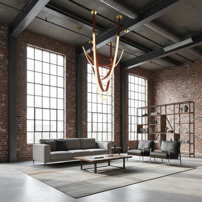 Modern Chandelier, LED, ARIA Largo, 34W, Warm light, Brown