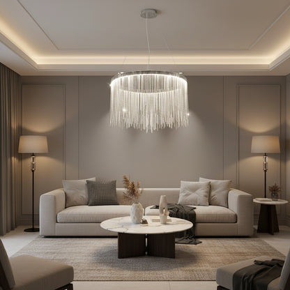 Suspended LED chandelier with remote control ILLUMINA MAGNUS, 38W, Cold/Warm/Neutral light, Dimmable, Silver Modern Candelabra Default Title Alessandro Design