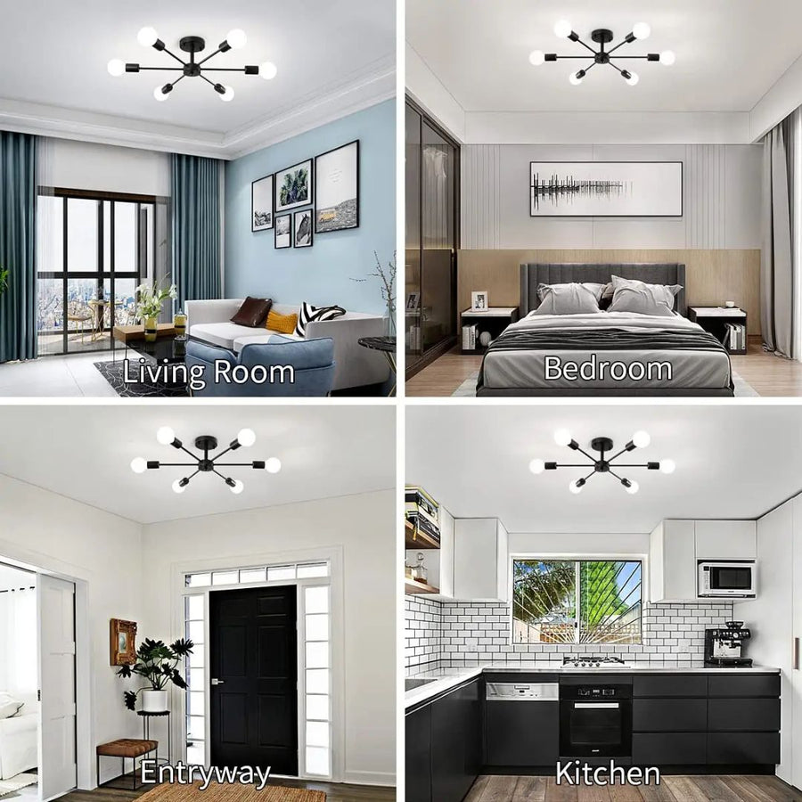 Mikkos 6XE27 chandelier, diameter 49cm, Black Modern Chandeliers Default Title Alessandro Design