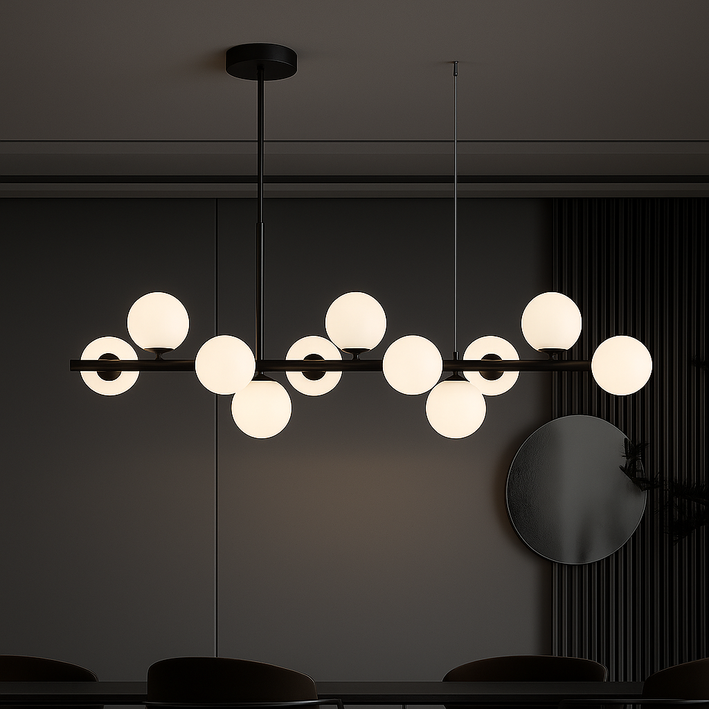LOFT Pavilion Modern Chandelier, 11x G9, Black, Metal, Height Adjustable Modern Chandeliers Default Title Alessandro Design
