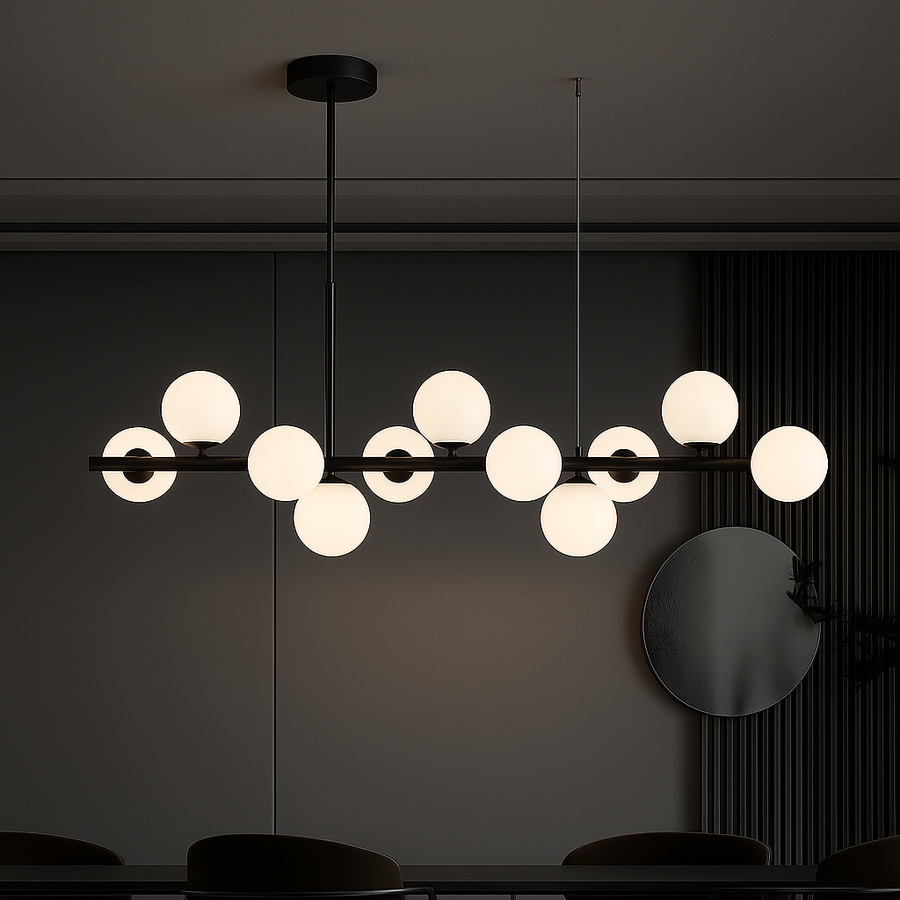 LOFT Pavilion Modern Chandelier, 11x G9, Black, Metal, Height Adjustable Modern Chandeliers Default Title Alessandro Design