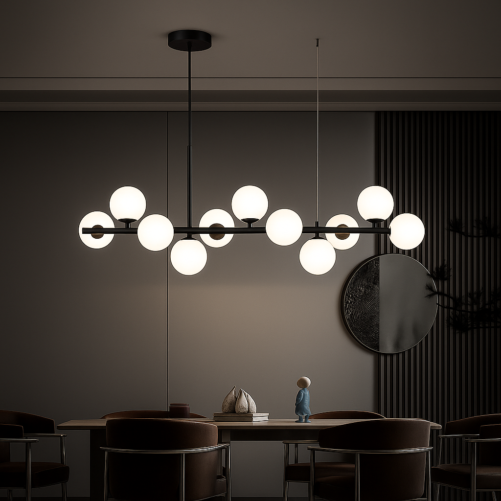 LOFT Pavilion Modern Chandelier, 11x G9, Black, Metal, Height Adjustable Modern Chandeliers Default Title Alessandro Design