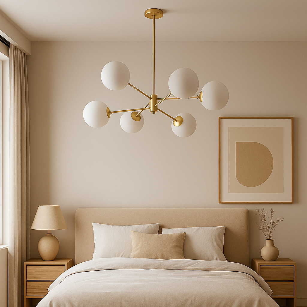 LOFT Hanging Chandelier, 6x E27, Gold Modern Chandeliers Default Title Alessandro Design