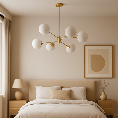 LOFT Hanging Chandelier, 6x E27, Gold Modern Chandeliers Default Title Alessandro Design