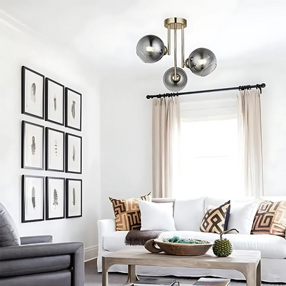 Modern chandelier with bulb MODUS, 3x E27, Gold, Metal Modern Chandeliers Default Title Alessandro Design