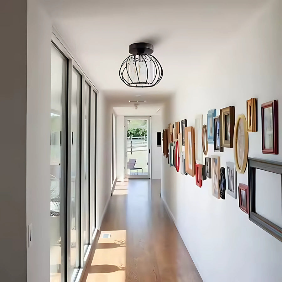 Monica Chandelier, 1 X E27, Ø 16 cm, Black, Metal / Glass Classic Chandeliers Default Title Alessandro Design