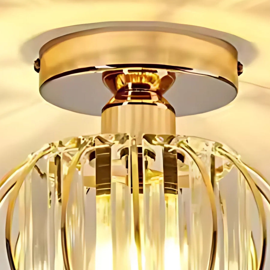 Monica Chandelier, 1XE27, Gold, D 16cm, Metal and Crystal Classic Chandeliers Default Title Alessandro Design