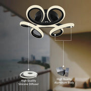 LED Chandelier VERTEX HELIX, 65W, Cold/Warm/Neutral light, Black LED Chandeliers Default Title Alessandro Design