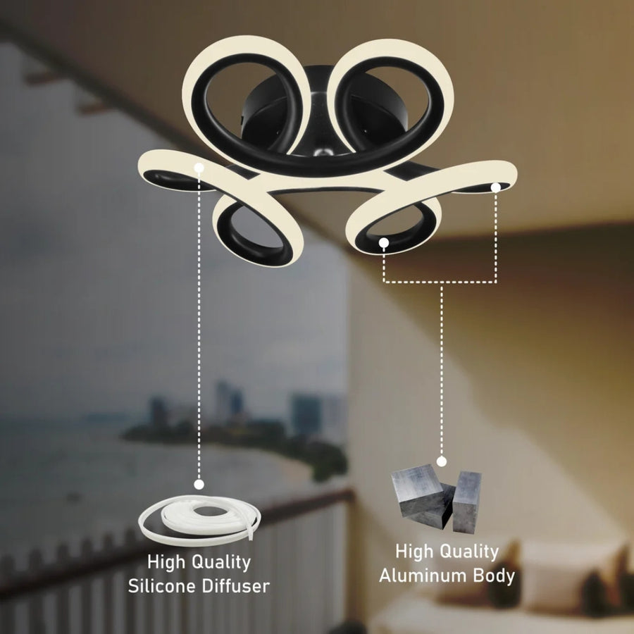 LED Chandelier VERTEX HELIX, 65W, Cold/Warm/Neutral light, Black LED Chandeliers Default Title Alessandro Design