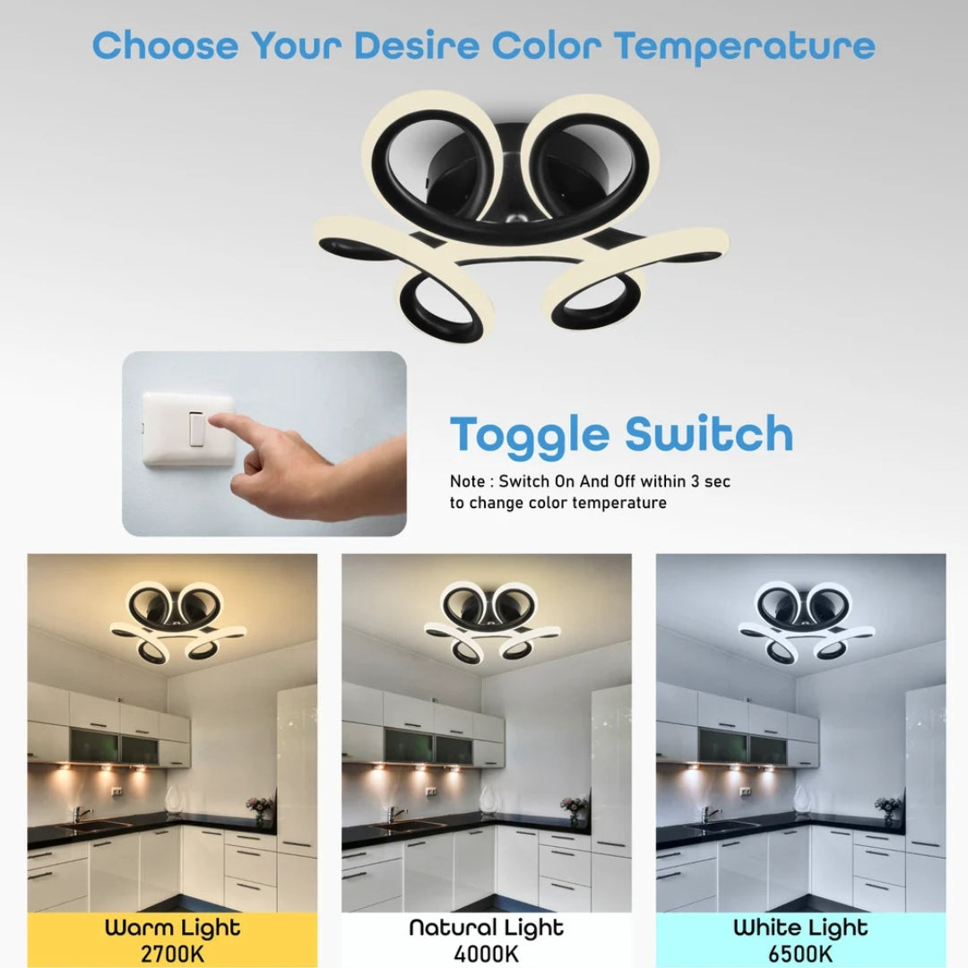 LED Chandelier VERTEX HELIX, 65W, Cold/Warm/Neutral light, Black LED Chandeliers Default Title Alessandro Design
