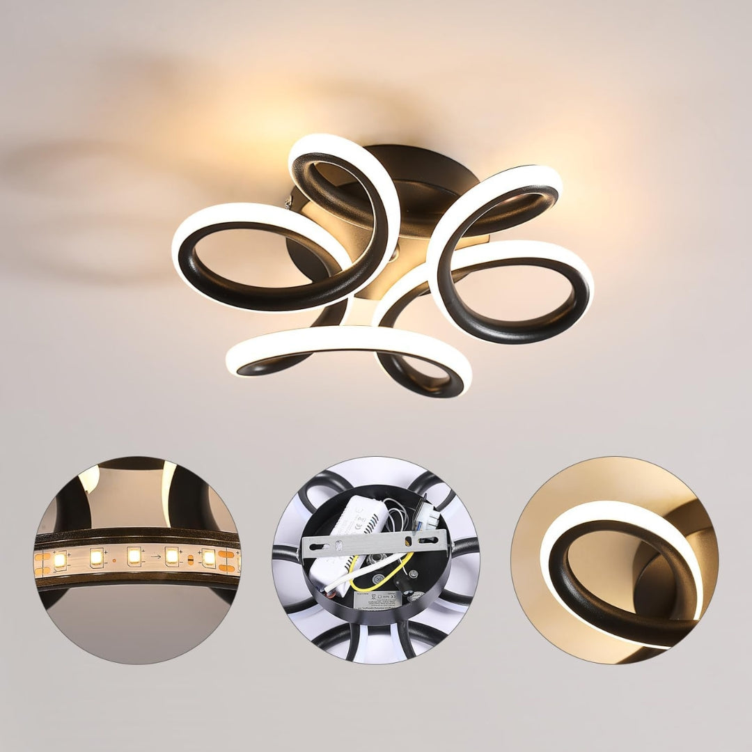 LED Chandelier VERTEX HELIX, 65W, Cold/Warm/Neutral light, Black LED Chandeliers Default Title Alessandro Design