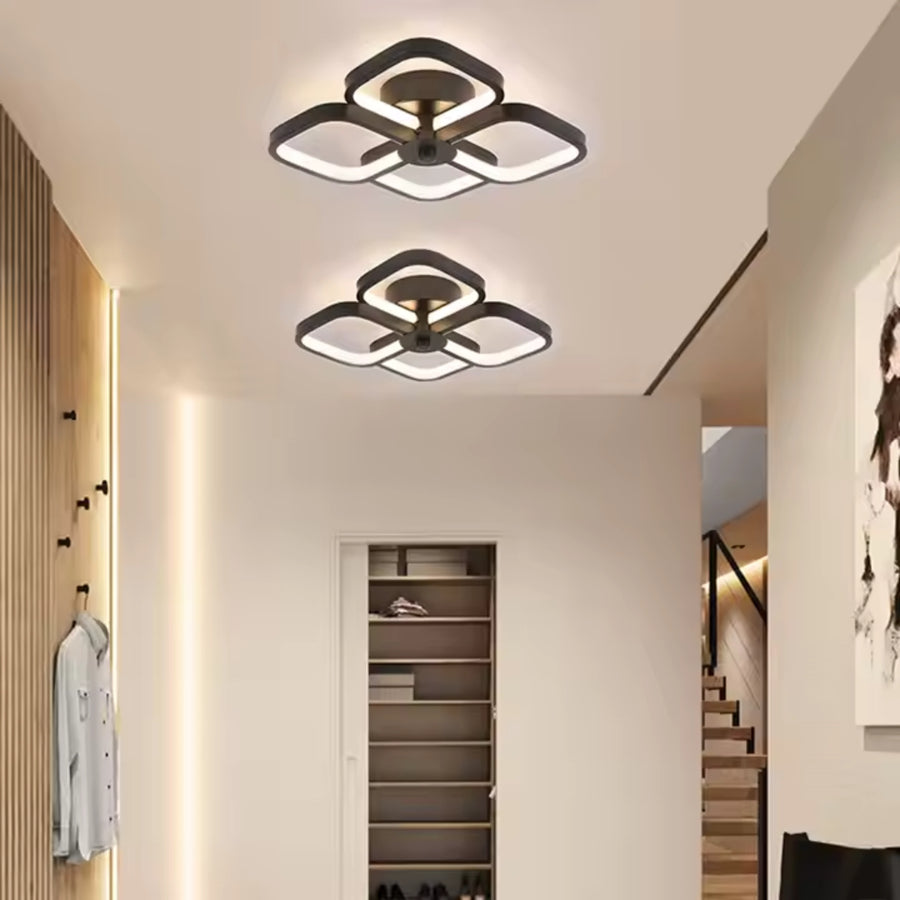 LED Chandelier VERTEX Tesser 34W, 4 Squares, Cold/Warm/Neutral light, Black LED Chandeliers Default Title Alessandro Design
