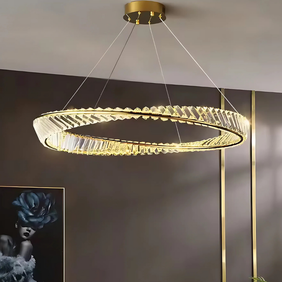 LED chandelier with remote control and crystal LUIGI, 57W, Cold/Warm/Neutral light, Dimmable, Gold LED chandeliers with remote control Default Title Alessandro Design