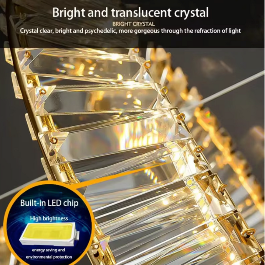 LED chandelier with remote control and crystal LUIGI, 57W, Cold/Warm/Neutral light, Dimmable, Gold LED chandeliers with remote control Default Title Alessandro Design