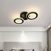 LED chandelier with remote control and crystal NOVA ROTONDA 32W, 2 Circles, Cold/Warm/Neutral light, Dimmable, Black Crystal LED Chandeliers Default Title Alessandro Design