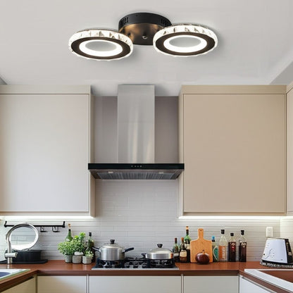 LED chandelier with remote control and crystal NOVA ROTONDA 32W, 2 Circles, Cold/Warm/Neutral light, Dimmable, Black Crystal LED Chandeliers Default Title Alessandro Design