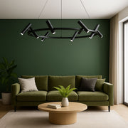 Lustra LED Harman, 29W, 8 Surse, Lumina Neutra, Negru Lustre Moderne Default Title Alessandro Design