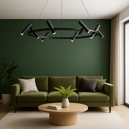 Lustra LED Harman, 29W, 8 Surse, Lumina Neutra, Negru Lustre Moderne Default Title Alessandro Design