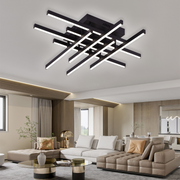 LED Chandelier with Remote Control LINEX, 108W, 8 elements, Cold/Warm/Neutral Light, Dimmable, Black LED Chandeliers with Remote Control Default Title Alessandro Design