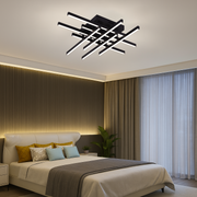 LED Chandelier with Remote Control LINEX, 108W, 8 elements, Cold/Warm/Neutral Light, Dimmable, Black LED Chandeliers with Remote Control Default Title Alessandro Design