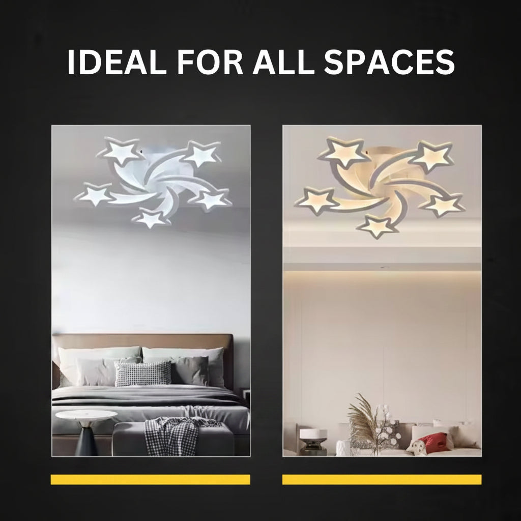 LED chandelier with remote control IPOMOEA 85W, 5 Stars, Cold/Warm/Neutral light, Dimmable, White LED chandelier with remote control Default Title Alessandro Design